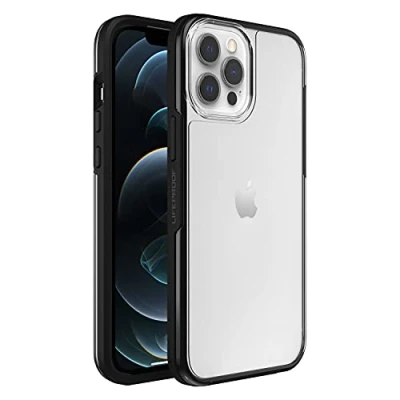 Abbildung von LifeProof SEE Hülle für iPhone 12 Pro Max, stoßfest, Sturzschutz bis 2 Meter, ultraschlank, schützende transparente Hülle, Nachhaltig hergestellt, Transparent/Schwarz