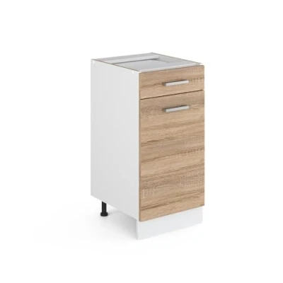 Abbildung von Vicco Unterschrank R Line, Sonoma/Weiß, 40 cm mit Schublade, ohne Arbeitsplatte