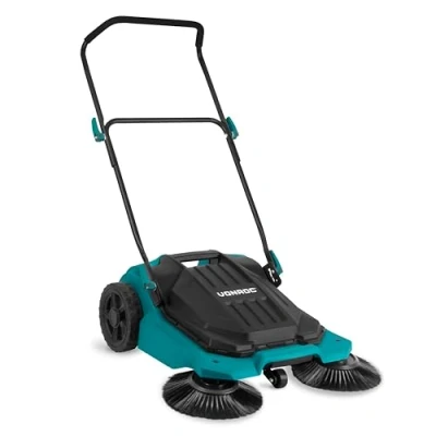Abbildung von VONROC Kehrmaschine manuell Bodenreinigungsmaschine für Draußen 65cm Kehrbreite, 18 Liter Behälter, 2600m2 pro Stunde Ideale Laubkehrmaschine Zuhause