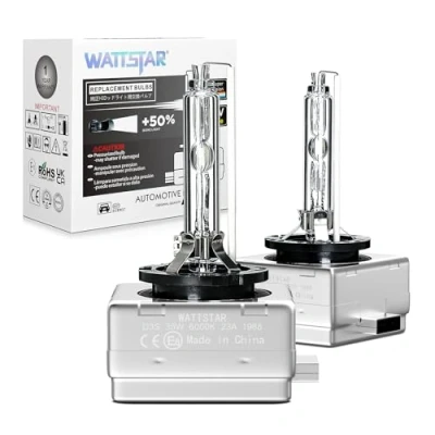 Abbildung von Wattstar D3S Scheinwerfer, Restaurierung HID Kit, 35W 6000K Reinweiß Auto Umbausatz, Ersatzlampe ， Außenscheinwerferlampe （2er Pack)…