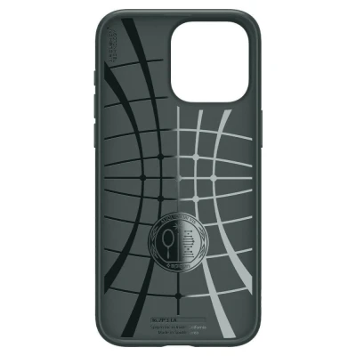 Abbildung von Apple iPhone 15 Pro Max Hülle Silikon Spigen Soft Case/Backcover Handyhülle Grün Shockproof/Stoßfest