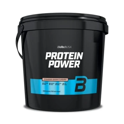 Abbildung von 5 x Biotech USA Protein Power, 4KG Eimer , Erdbeer Banane (5er Pack)