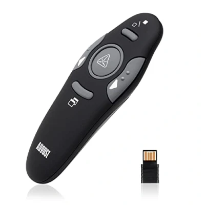 Abbildung von Wireless Presenter August LP205 Schnurloser Powerpoint Remote PPT Diashow bis zu 15m, Fernbedienung mit Highlighter Etui und Shortcuts für Windows/Mac/Linux umweltfreundliche Materialien
