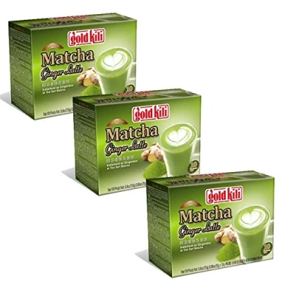 Abbildung von Gold Kili Instant Matcha Green Tea Ginger Latte (Pack of 3) 30 Packets by