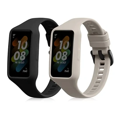 Abbildung von kwmobile 2x Sportarmband kompatibel mit Huawei Band 7 / 6 Honor Armband Fitnesstracker Set aus TPU Silikon