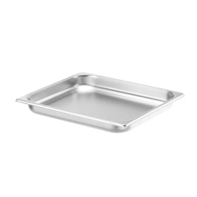 Abbildung von HENDI Gastronormbehälter, Temperaturbeständig von 40 bis 300C, Heissluftöfen Kühl und Tiefkühlschränken Chafing Dishes Bain Marie, Stapelbar, 3L, GN 2/3, 354x325x(H)40mm, Edelstahl 18/10