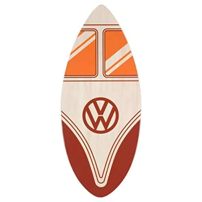 Abbildung von VW Collection by BRISA Wakesurfboard Volkswagen Skimboard aus Echtholz, (1, 1 tlg), mit rotem T1 Bulli Bus Design, Maße: 44 x 104 cm