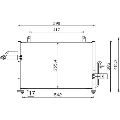 Abbildung von MAHLE ORIGINAL AC 715 000S Klimakondensator ohne Trockner 540mm
