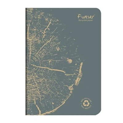 Abbildung von Clairefontaine 684864C FOREVER Premium Notizheft 14,8x21cm, 90g Recycling Papier, 48 Blatt, liniert, Dunkelgrau, 1 Stück