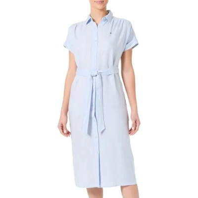 Abbildung von Tommy Hilfiger Belted MIDI Dress Blusenkleid, Damen, Größe: 44, Breezy blue