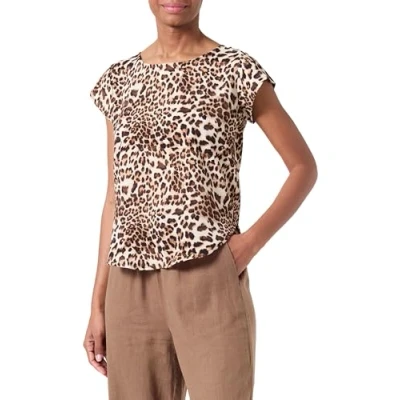 Abbildung von VERO MODA Damen VMSAKI SS Zip AOP WVN GA NOOS Top, Sandshell/AOP:Betty, M