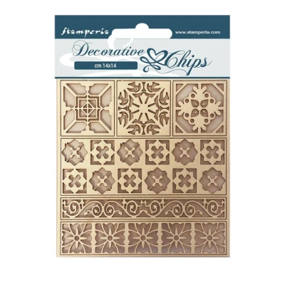 Abbildung von Stamperia SCB109 Decorative chips cm 14x14 Casa Granada tiles, Multicoloured, 14 x