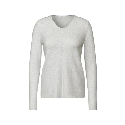 Abbildung von Cecil MIT Vausschnitt Strickpullover, Damen, Größe: XXL, Grau
