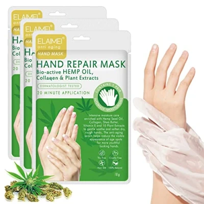Abbildung von CCKULOOB Handmaske 3 Paar für Sehr Trockene Hände Feuchtigkeitshandschuh Handpflege Handschuhe Alternde Rissige Frauen und Männer
