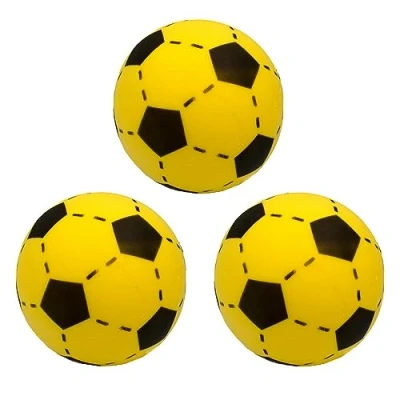 Abbildung von Softball 20 cm Schaumstoffball Kinder Fußball weicher Ball Indoor &amp; Outdoor (Einzeln) (3 Bälle, gelb)