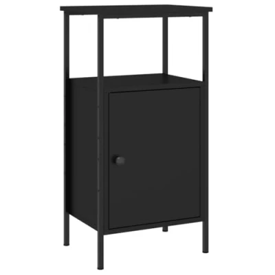 Abbildung von vidaXL Nachttisch Schwarz 41x31x80 cm Holz Nachtkonsole Nachtschrank