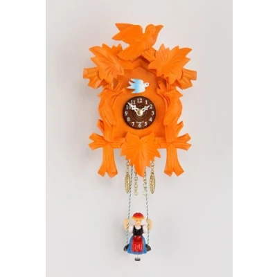 Abbildung von Trenkle Kuckulino Schwarzwalduhr mit Quarzwerk und Kuckuckruf, orange TU 2002 SQ