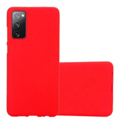 Abbildung von Cadorabo Hülle kompatibel mit Samsung Galaxy S20 FE Schutzhülle TPU Silikon Case Frost Design Slim Kratzfest Weiche Gummi Rundumschutz für in Rot