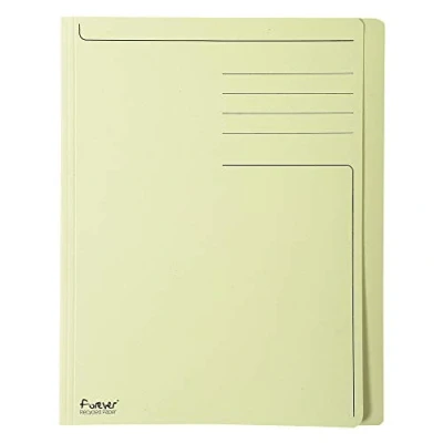 Abbildung von Exacompta 441005E 100er Pack Aktendeckel Forever mit Beschriftungsfeld aus Recycling Karton 280g für DIN A4 gelb Sammelmappe Dokumentenmappe ideal Büro und Schule
