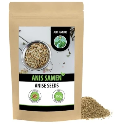 Abbildung von Anis ganz (250g), Anissamen, 100% naturrein, Anistee natürlich ohne Zusätze, Samen vegan
