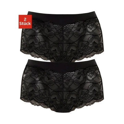 Abbildung von Lascana Vivance 2 PACK Panties, Damen, Größe: 32/34, Schwarz