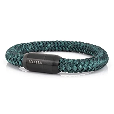 Abbildung von Akitsune Portus Segeltau Armband, Herren, Größe: 20cm, Black green