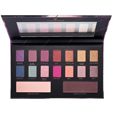 Abbildung von essence epic sunset eyeshadow palette, Lidschatten, mehrfarbig, langanhaltend, metallisch, matt, schimmernd, intensiv, vegan, Nanopartikel frei, ohne Parfüm (21g)