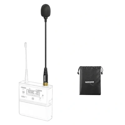 Abbildung von Neewer 3,5 mm TRS Omnidirektionales Kondensatormikrofon mit Schloss, Mikrofon für Interviews und Content Creators, kompatibel DJI Wireless Mic Transmittern, Rode GO II, CM7