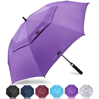 Abbildung von ZOMAKE Regenschirm Sturmfest Groß,XL Golf Umbrella Stockschirm mit Auf Zu Automatik für Herren Damen Travel Schirm Tragegurt(Violett)