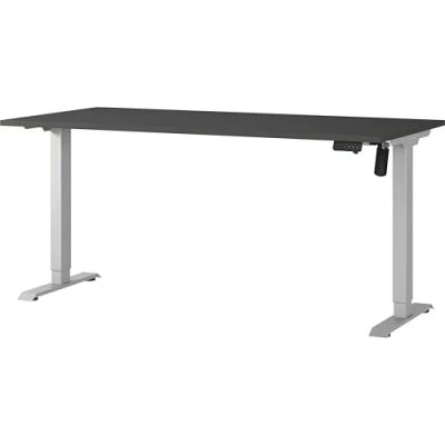 Abbildung von Germania Schreibtisch 8024 640, in Graphit/Silber, elektr. höhenverstellbar, 160 x 119 80 cm (BxHxT)