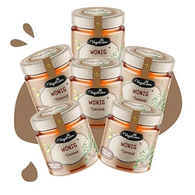Abbildung von Vegablum Wonig Tanne mit Thymian, Vegane Honig Alternative, Bio &amp; Vegan, Honigersatz (6x225g)