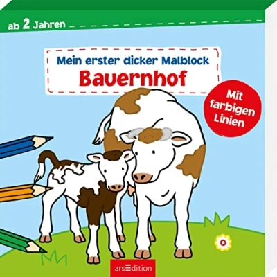 Abbildung von Mein erster dicker Malblock Bauernhof: Ab 2 Jahren mit farbigen Linien Erstes Malbuch einfachen Motiven und bunten Hintergründen