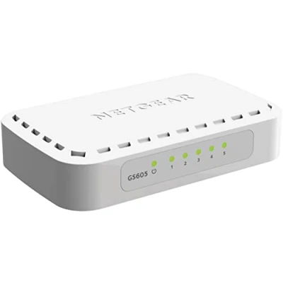 Abbildung von NETGEAR GS605 Switch 5 Port Gigabit Ethernet LAN (Plug and Play Netzwerk Switch, Verteiler, energieffizienter Hub, lüfterlos)