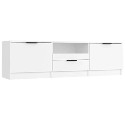 Abbildung von vidaXL TV Schrank Lowboard Möbel Fernsehschrank Fernsehtisch Board Fernsehmöbel HiFi Wohnzimmer Weiß 140x35x40 cm Holzwerkstoff