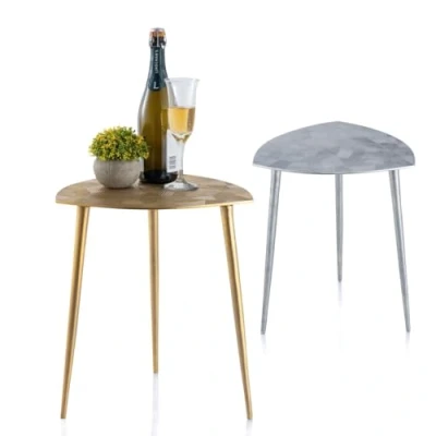 Abbildung von Amago home Beistelltisch Metall Dekotisch Alster 40x45x40 cm dreieckig klass. Design Aluminium Farbe Gold