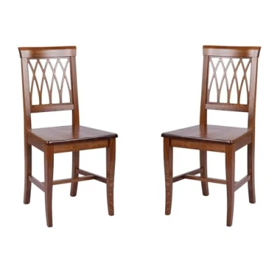 Abbildung von LIBEROSHOPPING.eu LA TUA CASA IN UN CLIK Holzstuhl TRECCIA mit Massivholzsitz SET 2 (Walnuss)