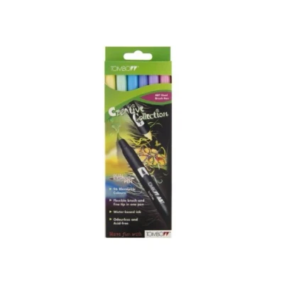 Abbildung von Tombow ABT 6C 2 Fasermaler Dual Brush Pen mit zwei Spitzen, 6 er Set, pastellfarben