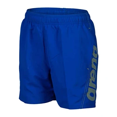 Abbildung von Arena Fundamentals Logo Junior Boxer R Jungen Strand und Pool Boxershorts, Badehose aus weichem, recyceltem schnell trocknendem Material, Boxershorts mit Netz Innenslip