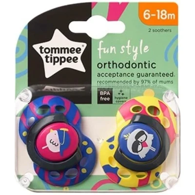 Abbildung von Tommee Tippee Set 02 succhietti Fun Style 6 18 mesi Ortodontico in Silicone Rosa&amp;Fucsia Gatto