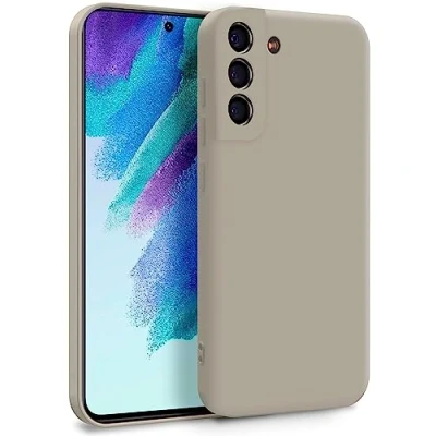 Abbildung von MyGadget Hülle für Samsung Galaxy S21 FE Zweilagige Handyhülle mit Kameraschutz Cover Innenfutter &amp; Silikon außen Grau