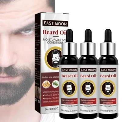 Abbildung von 3 Pcs Beard Growth Organic Care Oil, Natural Serum, Promotes Facial Hair Growth, Moisturizes and Conditions Beard, for Men Patchy