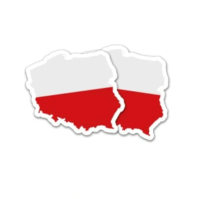 Abbildung von Finest Folia 2er Set Länder Silhouetten Aufkleber Länderaufkleber Bundesland Flagge Sticker für Auto Fahrrad Motorrad Modellblau selbstklebend wetterfest R215 (08 Polen)