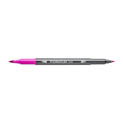 Abbildung von STAEDTLER aquarell Doppelfasermaler Design Journey, magenta, feine Spitze und flexible Pinselspitze, wasservermalbar, 10 magenta Filzstifte, 3001 20