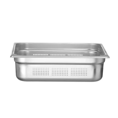 Abbildung von HENDI Gastronormbehälter, Temperaturbeständig von 40 bis 300C, Heissluftöfen Kühl und Tiefkühlschränken Chafing Dishes Bain Marie, perforiert, 9L, GN 2/3, 354x325x(H)100mm, Edelstahl 18/10