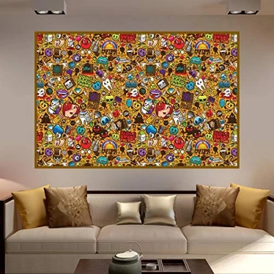 Abbildung von Yooyu Pop Art Andy Warhol Leinwand Malerei Abstrakte berühmte Drucke und Poster Wandkunst Bilder für Wohnzimmer Dekoration 70x90cm Rahmenlos