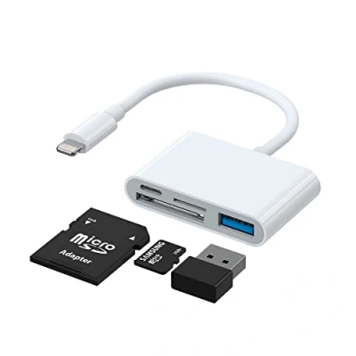 Abbildung von JOYROOM S H142 Lightning auf USB OTG 7cm Kartenleser Micro SD weiß Adapter
