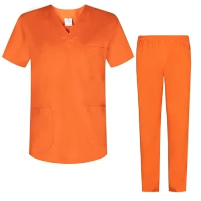 Abbildung von MISEMIYA Unisex Schrubb Set Medizinische Uniform mit Oberteil und Hose ref.8178 Large, Orange