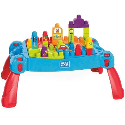 Abbildung von Mega Bloks Build &#039;n&#039; Learn Spieltisch mit Bausteinen