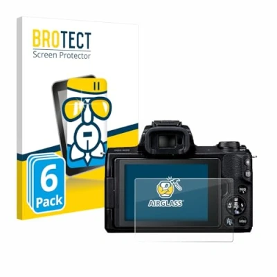 Abbildung von BROTECT Schutzglas für Canon EOS M50 (6 Stück) Schutzfolie Panzer Folie Glas [Extrem Kratzfest 9H, Anti Fingerprint, Ultra Transparent]