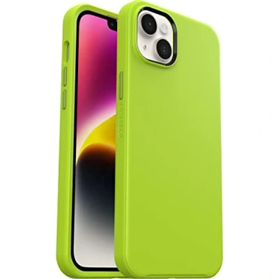 Abbildung von OtterBox Symmetry+ Hülle für iPhone 14 Plus mit MagSafe, stoßfest, sturzsicher, schützende dünne Hülle, 3x getestet nach Militärstandard, antimikrobieller Schutz, Grün